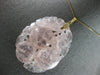 ANTIQUE EXTRA LARGE AAA PINK QUARTZ 14K YELLOW GOLD 3D HANDCARVED PENDANT #27748