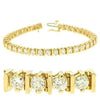 LARGE 5.01CT DIAMOND 14K YELLOW GOLD CLASSIC ROUND CHANNEL PRONG TENNIS BRACELET