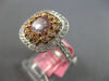 LARGE GIA 1.98CT WHITE PINK & PURPLE DIAMOND 18KT WHITE & ROSE GOLD SQUARE RING