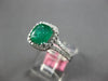 1.66CT DIAMOND & AAA EMERALD 18KT WHITE GOLD 3D CUSHION & ROUND ENGAGEMENT RING
