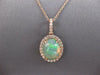 2.36CT DIAMOND & AAA AUSTRALIAN OPAL 14KT ROSE GOLD OVAL HALO FLOATING PENDANT