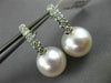 ESTATE LARGE .72CT DIAMOND & AAA SOUTH SEA PEARL 18K WHITE GOLD 5 STONE EARRINGS