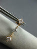 .85CT WHITE & PINK DIAMOND 18KT ROSE GOLD 3D ROUND & PRINCESS HANGING EARRINGS