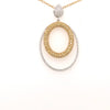 1.55CT DIAMOND 18KT 2 TONE GOLD 3D DOUBLE OVAL TEAR DROP FUN FLOATING PENDANT