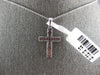ESTATE .65CT DIAMOND & AAA RUBY 14KT WHITE GOLD CLASSIC CROSS FLOATING PENDANT