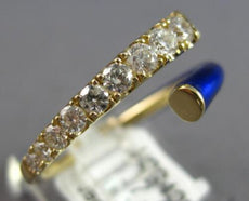 .43CT DIAMOND & BLUE ENAMEL 14KT YELLOW GOLD GRADUATING JOURNEY CRISS CROSS RING