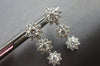 1.46CT DIAMOND 14KT WHITE GOLD MULTI FLOWER PAST PRESENT FUTURE HANGING EARRINGS