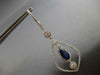EXTRA LARGE 8.46CT DIAMOND & AAA SAPPHIRE 18KT TWO TONE GOLD 3D HANGING EARRINGS