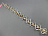 WIDE GIA 4.16CT WHITE & PINK DIAMOND 18KT WHITE & ROSE GOLD 3D TENNIS BRACELET