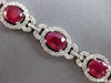 LARGE & LONG 24.55CT DIAMOND & AAA RUBY 14KT WHITE GOLD OVAL & ROUND 3D BRACELET