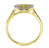 .43CT WHITE & FANCY YELLOW DIAMOND 18KT 2 TONE GOLD PAVE TRILLION FILIGREE RING