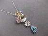 LARGE 4.34CT DIAMOND & AAA MULTI GEM 14KT WHITE GOLD TEAR DROP HANGING EARRINGS