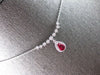 .78CT DIAMOND & AAA RUBY 14KT WHITE GOLD PEAR SHAPE & ROUND HALO LOVE NECKLACE