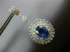 ESTATE EXTRA LARGE 11.86CT DIAMOND & AAA SAPPHIRE 18K WHITE GOLD FLOWER EARRINGS