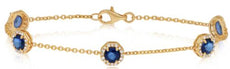 2.87CT DIAMOND & AAA SAPPHIRE 14K ROSE GOLD 3D FLORAL OCTAGON STAR LOVE BRACELET
