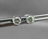 ESTATE .36CT DIAMOND 14K WHITE GOLD BEZEL BURNISHED ROUND STUD EARRINGS 4mm 7835