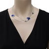 LONG .01CT DIAMOND & AAA LAPIS 18KT WHITE GOLD 3D BUTTERFLY BY THE YARD NECKLACE
