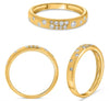 ESTATE .21CT DIAMOND 14KT YELLOW GOLD 3D ROUND CLUSTER ETOILE FLORAL FUN RING