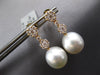 ESTATE LARGE .79CT DIAMOND & AAA SOUTH SEA PEARL 18KT YELLOW GOLD 3D HANGING EARRINGS