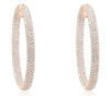 ESTATE 11.3CT DIAMOND 18KT YELLOW GOLD 3D 3 ROW INSIDE OUT HOOP HANGING EARRINGS