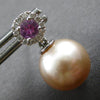 .53CT DIAMOND & AAA PINK SAPPHIRE & PINK SOUTH SEA PEARL 14K WHITE GOLD EARRINGS