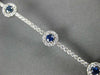 2.65CT DIAMOND & AAA SAPPHIRE 14KT WHITE GOLD ROUND HALO FLOWER TENNIS BRACELET