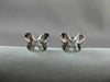 ANTIQUE .16CT DIAMOND BUTTERFLY 3D 18KT WHITE GOLD EARRINGS ELEGANT!! #9672