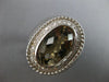 EXTRA LARGE 6.02CT DIAMOND & AAA SMOKY TOPAZ 14KT WHITE GOLD OVAL HALO FUN RING