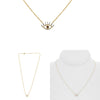 .18CT DIAMOND & AAA RUBY 14KT YELLOW GOLD 3D ROUND & BAGUETTE EVIL EYE NECKLACE