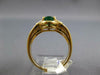 ESTATE LARGE 2.16CT DIAMOND & AAA EMERALD 18K YELLOW GOLD FLOWER ENGAGEMENT RING