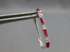 .65CT DIAMOND & AAA RUBY 14KT WHITE GOLD ROUND & BAGUETTE HOOP HANGING EARRINGS