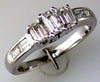 ESTATE 1.0CT DIAMOND 14KT WHITE GOLD 3D CLASSIC BAGUETTE 3 STONE ENGAGEMENT RING