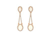 ESTATE 3.07CT DIAMOND & AAA OPAL 14KT ROSE GOLD 3D OVAL & ROUND HANGING EARRINGS