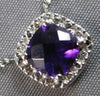 .97CT DIAMOND & AAA AMETHYST 14K WHITE GOLD CUSHION & ROUND SQUARE LOVE NECKLACE