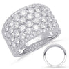 ESTATE LARGE 2.43CT DIAMOND 14KT WHITE GOLD CLASSIC MULTI ROW ANNIVERSARY RING