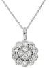 .50CT DIAMOND 14KT WHITE GOLD 3D CLUSTER INVISIBLE SEMI BEZEL FLOATING PENDANT
