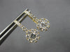 ESTATE .82CT DIAMOND 14K YELLOW GOLD SOLITAIRE HALO LEVERBACK HANGING EARRINGS