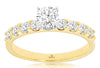 .96CT DIAMOND 14KT YELLOW GOLD 3D SOLITAIRE SEMI ETERNITY ROUND ENGAGEMENT RING