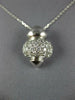 ESTATE .49CT DIAMOND 14KT WHITE GOLD CLASSIC MULTI ROW PAVE FUN FLOATING PENDANT