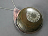 EXTRA LARGE WHITE & BROWN ENAMEL STERLING SILVER HANDCRAFTED FUN PENDANT #27621