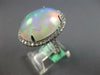 LARGE 13.81CT DIAMOND & AAA AUSTRALIAN OPAL 14K WHITE GOLD OVAL & ROUND FUN RING