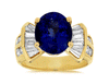 ESTATE LARGE 6.40CT DIAMOND & AAA TANZANITE 14KT YELLOW GOLD 3D ENGAGEMENT RING