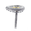LARGE 3.40CT WHITE & FANCY YELLOW DIAMOND 18KT 2 TONE GOLD 3D TEAR DROP FUN RING