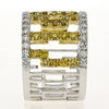 LARGE 2.03CT WHITE & FANCY YELLOW DIAMOND 18KT 2 TONE GOLD FUN ANNIVERSARY RING