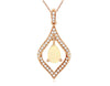 .57CT DIAMOND & AAA OPAL 14KT ROSE GOLD PEAR SHAPE & ROUND LEAF FLOATING PENDANT