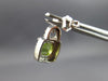 2.02CT DIAMOND & AAA PERIDOT 14KT WHITE GOLD 3D CUSHION & ROUND HANGING EARRINGS