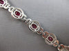LARGE & LONG 24.55CT DIAMOND & AAA RUBY 14KT WHITE GOLD OVAL & ROUND 3D BRACELET