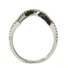 .22CT DIAMOND 18KT WHITE GOLD 3D SEMI CIRCULAR V SHAPE WEDDING ANNIVERSARY RING