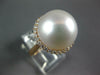 LARGE .37CT DIAMOND & AAA SOUTH SEA PEARL 18KT ROSE GOLD CLASSIC HALO LOVE RING