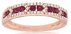 ESTATE .58CT DIAMOND & AAA RUBY 14KT ROSE GOLD CLASSIC CHANNEL ANNIVERSARY RING